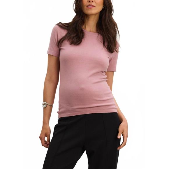 NEW HATCH eliza softsculpt sweater tee in rose mauve - Picture 1 of 4